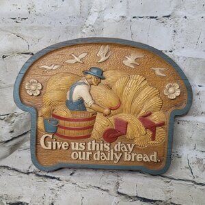 Give Us This Day Our Daily Bread Burwood 1986 Wall Art Plaque 12 x 9 Inches